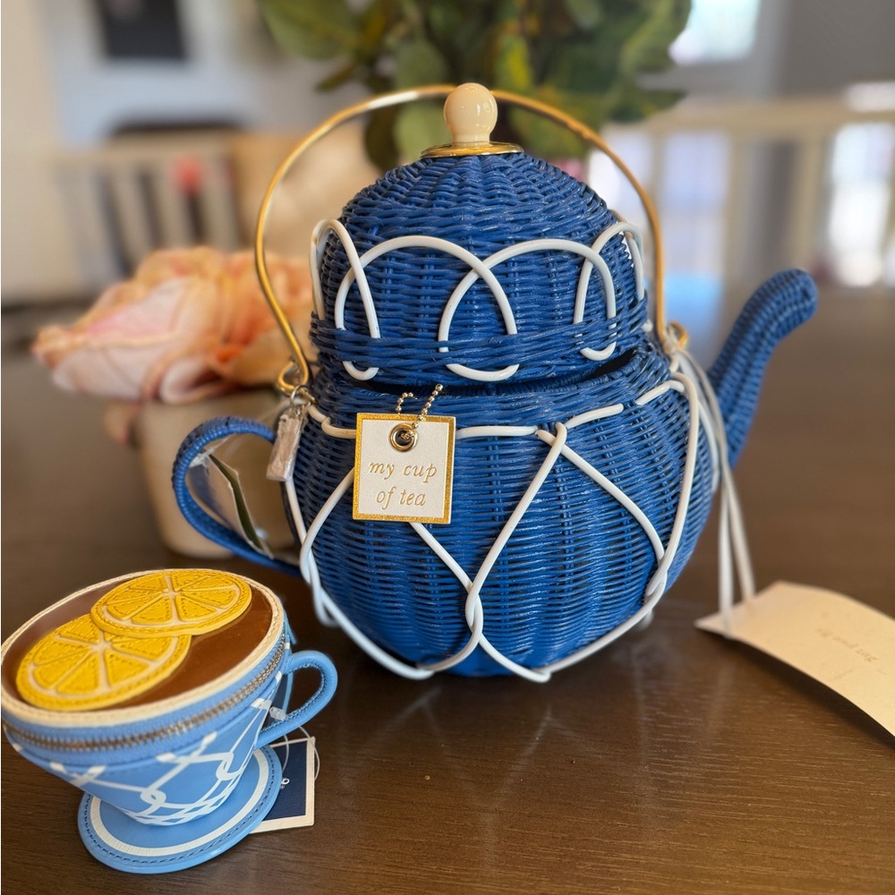 Kate spade down the rabbit hole tea pot and coin purse